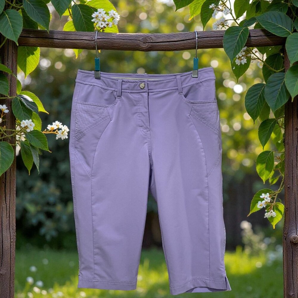Nivo Golf Bermuda Shorts Lavender SZ 6 Stretch Sporty Resort Summer Coastal Y2K